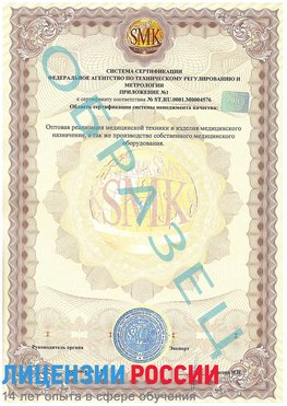 Образец сертификата соответствия (приложение) Кировск Сертификат ISO 13485